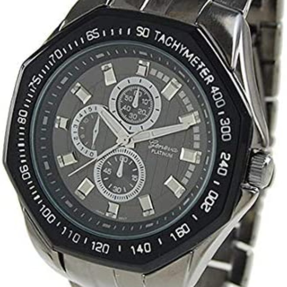 Geneva Platinum 9194 Men's Decorative Chronograph-style Link Watch